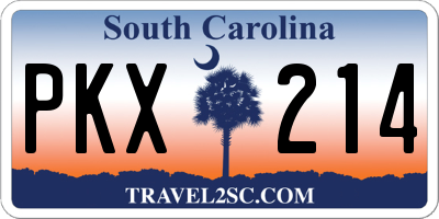 SC license plate PKX214