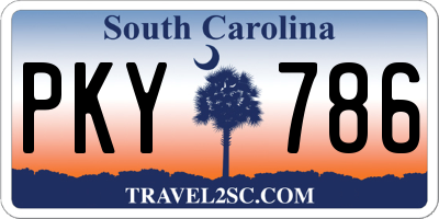 SC license plate PKY786