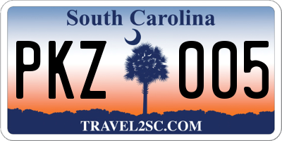SC license plate PKZ005