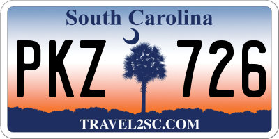 SC license plate PKZ726