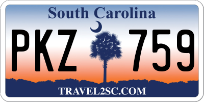 SC license plate PKZ759
