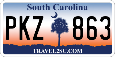 SC license plate PKZ863
