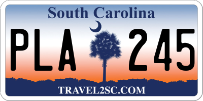 SC license plate PLA245