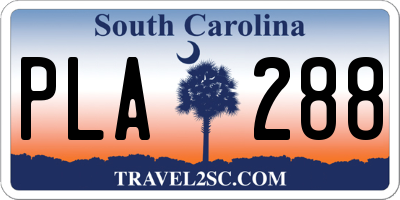 SC license plate PLA288