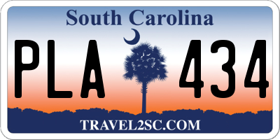 SC license plate PLA434