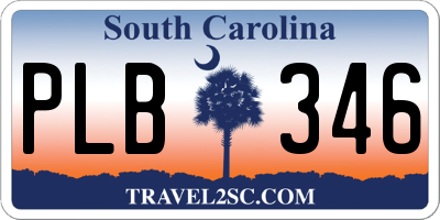 SC license plate PLB346