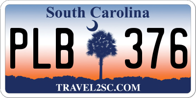 SC license plate PLB376