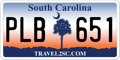 SC license plate PLB651