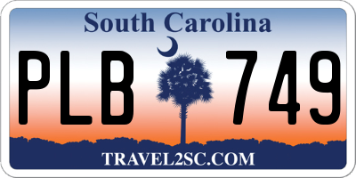 SC license plate PLB749