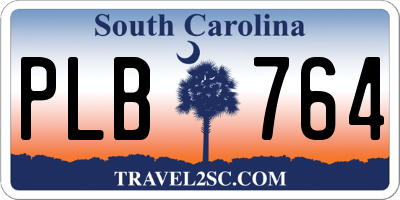 SC license plate PLB764