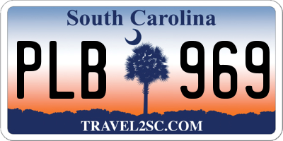 SC license plate PLB969