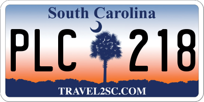 SC license plate PLC218