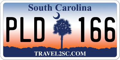 SC license plate PLD166