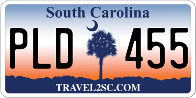 SC license plate PLD455