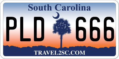 SC license plate PLD666
