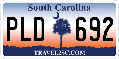 SC license plate PLD692
