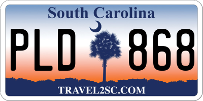 SC license plate PLD868