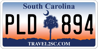 SC license plate PLD894