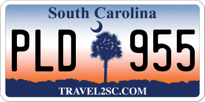 SC license plate PLD955