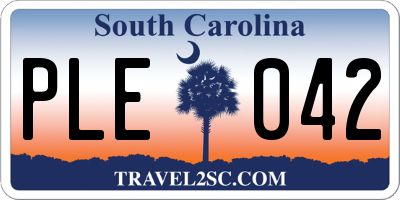 SC license plate PLE042