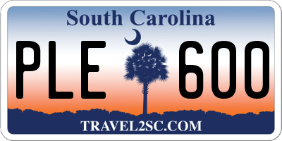 SC license plate PLE600