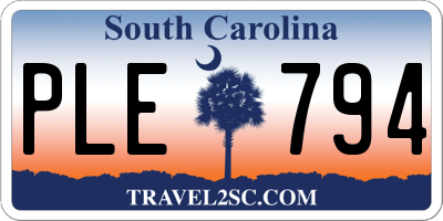 SC license plate PLE794