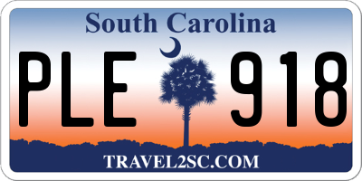 SC license plate PLE918
