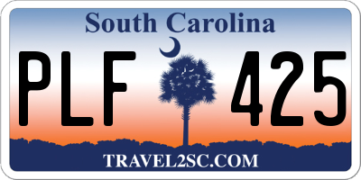 SC license plate PLF425