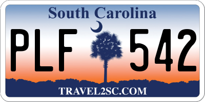 SC license plate PLF542