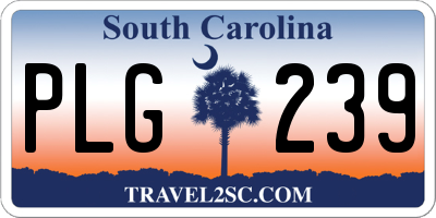 SC license plate PLG239