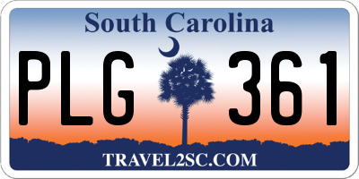 SC license plate PLG361