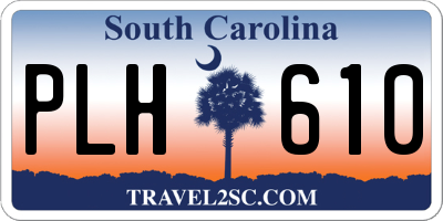 SC license plate PLH610