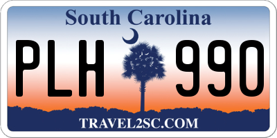 SC license plate PLH990