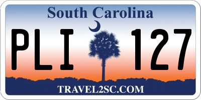 SC license plate PLI127