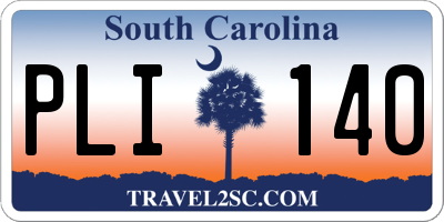 SC license plate PLI140