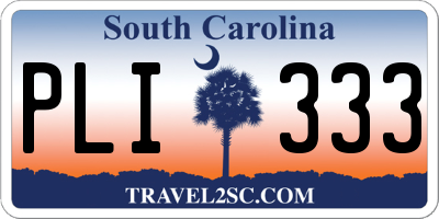 SC license plate PLI333