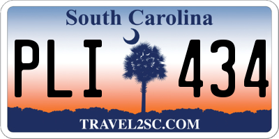 SC license plate PLI434