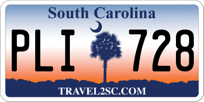 SC license plate PLI728
