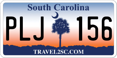 SC license plate PLJ156