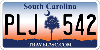 SC license plate PLJ542