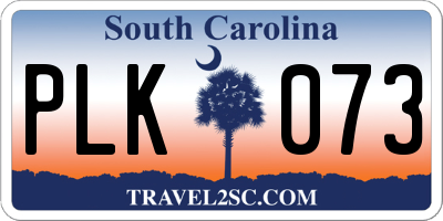 SC license plate PLK073