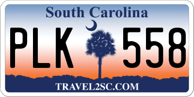 SC license plate PLK558