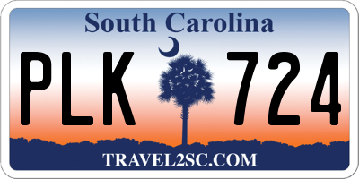 SC license plate PLK724