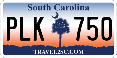 SC license plate PLK750