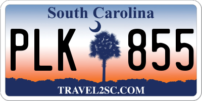 SC license plate PLK855