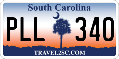 SC license plate PLL340