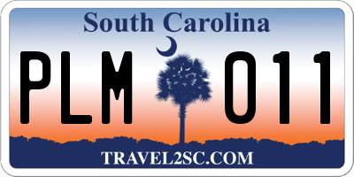 SC license plate PLM011