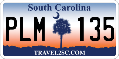 SC license plate PLM135