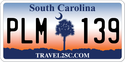 SC license plate PLM139