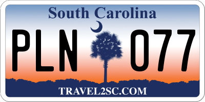 SC license plate PLN077